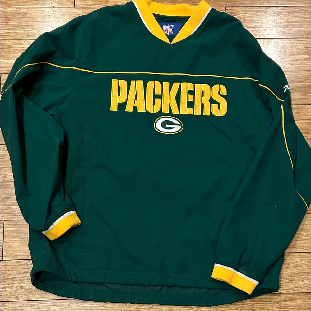 Reebok Vintage Green Bay Packers NFL Oversized Pullover Stadium Jacket Men’s M
